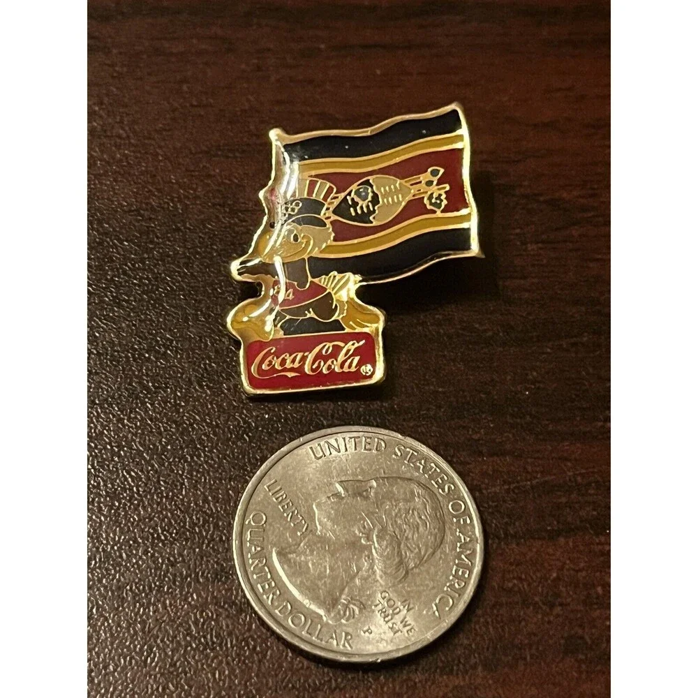Vintage 1984 Los Angeles Olympics Coca Cola Sam‎ Eagle Swaziland Lapel Pin